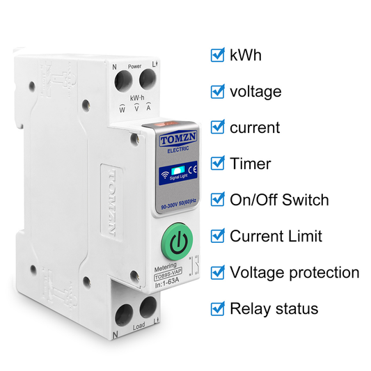 Tomzn TOB9S-VAP from Alibaba - metering and protection features