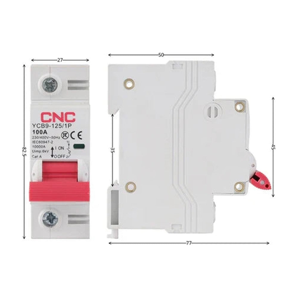 CNC 1P 100A MCB AC Circuit Breaker YCB9-125 - image 4