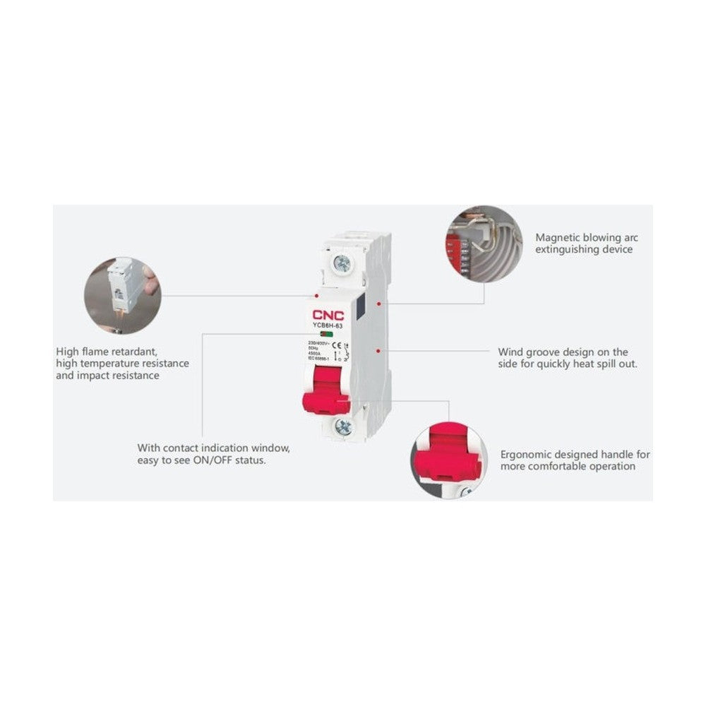 CNC 1P 100A MCB AC Circuit Breaker YCB9-125 - image 5