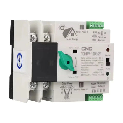 CNC 2-Pole PV ATS Automatic Transfer Switch 100A – ATS YCQ4-100E