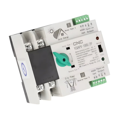 CNC 2-Pole PV ATS Automatic Transfer Switch 100A – ATS YCQ4-100E - image 2