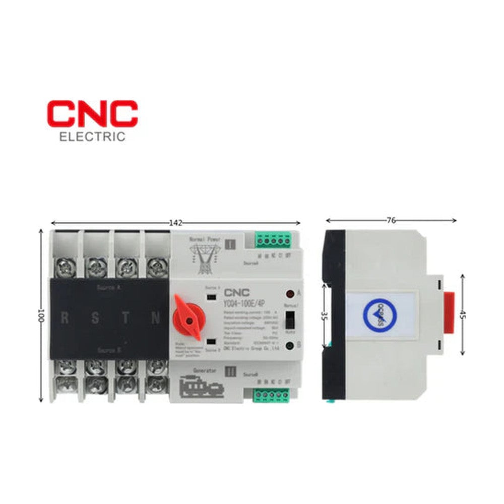 CNC 4-Pole ATS Automatic Transfer Switch 100A – ATS YCQ4-100E - image 4
