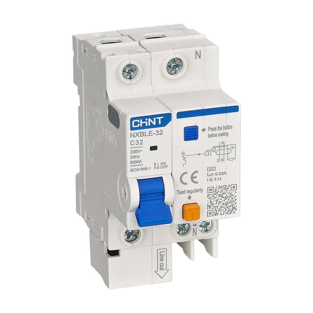 CHINT RCBO NXBLE-32 1P+N C10 30mA 6kA circuit breaker