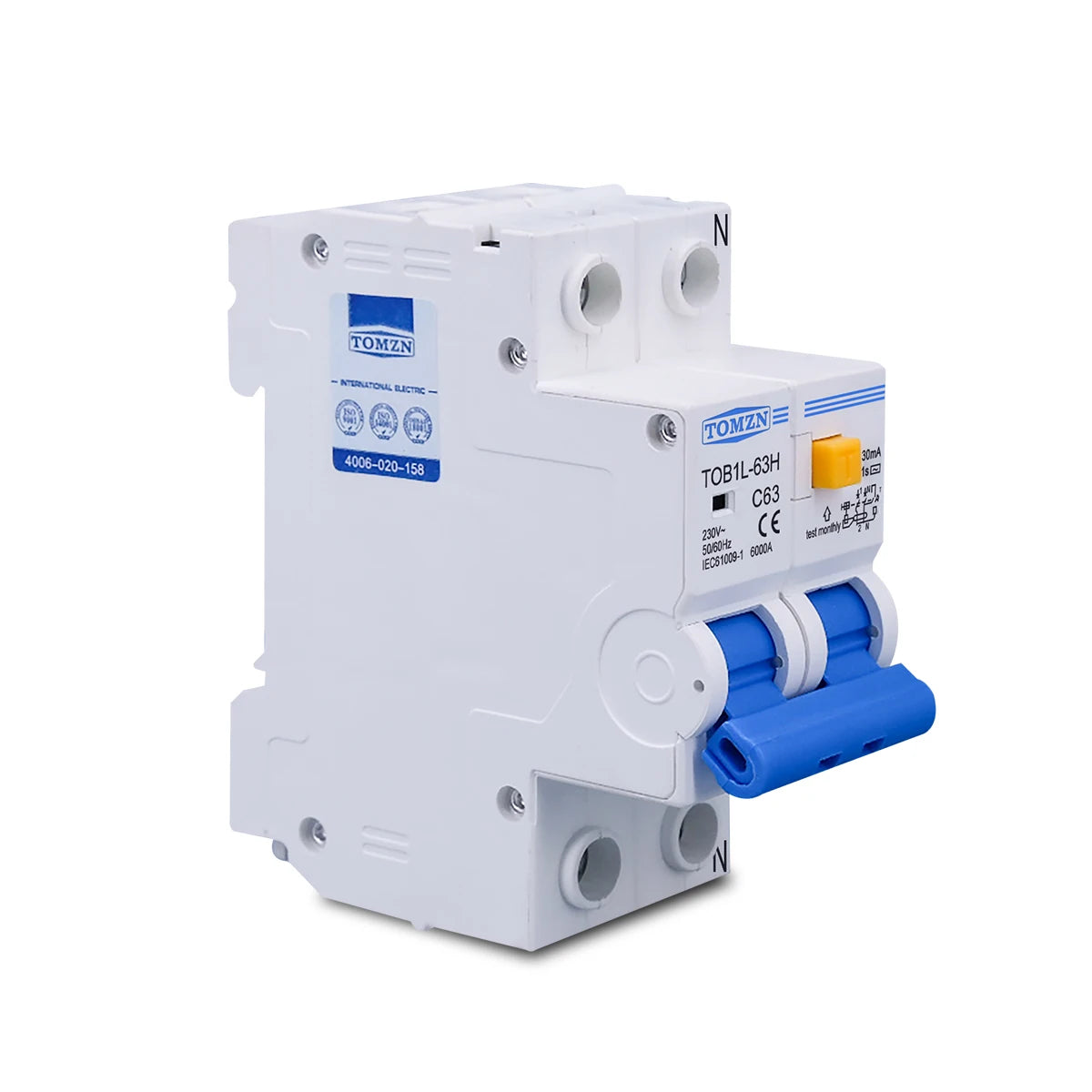 TOMZN Two Pole Earth Leakage Breaker
